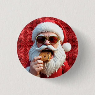 Badge Rond 2,50 Cm Père Noël cool