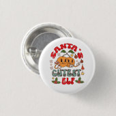 Badge Rond 2,50 Cm Père Noël Cutest Elf Sublimation-80881 (Devant & derrière)