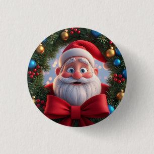 Badge Rond 2,50 Cm Père Noël de dessin animé festif de Noël