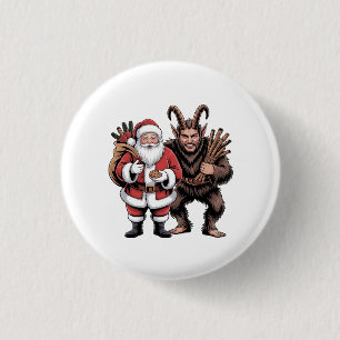 Badge Rond 2,50 Cm Père Noël d'horreur drôle et effrayant Krampus Noë