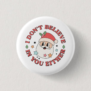 Badge Rond 2,50 Cm Père Noël drôle de Noël 