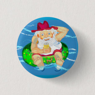 Badge Rond 2,50 Cm Père Noël en vacances