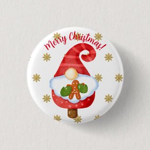 Badge Rond 2,50 Cm Père Noël Gnome