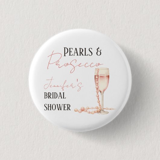 Badge Rond 2,50 Cm Perles & Prosecco Fard Roseaux Mariée (Devant)