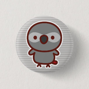 Badge Rond 2,50 Cm Perroquet Gris d'Afrique