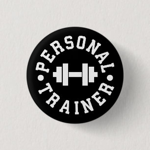 Badge Rond 2,50 Cm Personal Trainer - Logo Dumbbell - Salle de gym