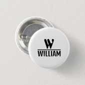 Badge Rond 2,50 Cm Personalize Monogram Name Button (Devant & derrière)
