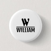 Badge Rond 2,50 Cm Personalize Monogram Name Button (Devant)