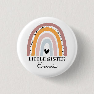 Badge Rond 2,50 Cm Personalized Boho Rainbow Little Sister