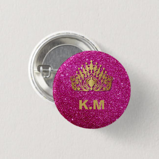 Badge Rond 2,50 Cm Personalized Pink Princess Nail Manicure