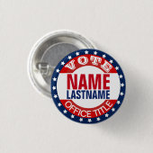 Badge Rond 2,50 Cm Personnalisation du Modèle de campagne (Devant & derrière)