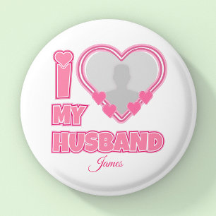 Badge Rond 2,50 Cm Personnalisé J'aime mon mari – Ajouter une photo e