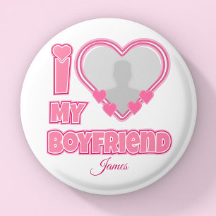 Badge Rond 2,50 Cm Personnalisé J'aime mon petit ami – Ajouter une ph