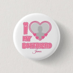 Badge Rond 2,50 Cm Personnalisé J'aime mon petit ami – Ajouter une ph