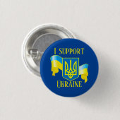 Badge Rond 2,50 Cm Personnalisé Je soutiens Ukraine UKRAINIEN Pince À (Devant & derrière)
