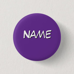 Badge Rond 2,50 Cm Personnaliser avec nom violet