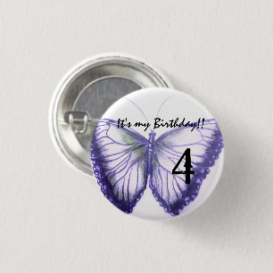 Badge Rond 2,50 Cm Personnaliser Butterfly Button C'est mon anniversa