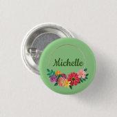 Badge Rond 2,50 Cm Personnaliser les jolies fleurs pastel (Devant & derrière)