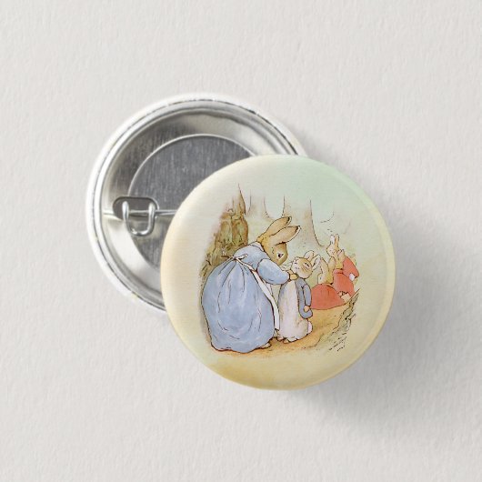 Badge Rond 2,50 Cm Peter Rabbit (maman) (Devant & derrière)
