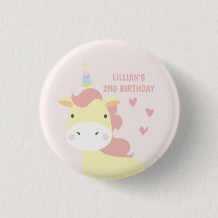 Badge Rond 2,50 Cm Petit anniversaire mignon de licorne