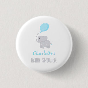Badge Rond 2,50 Cm Petit Baby shower éléphant