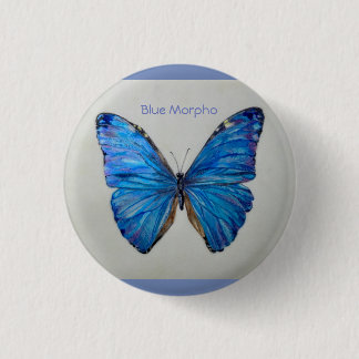 Badge Rond 2,50 Cm Petit bouton de Pin/de papillon bleu de Morpho