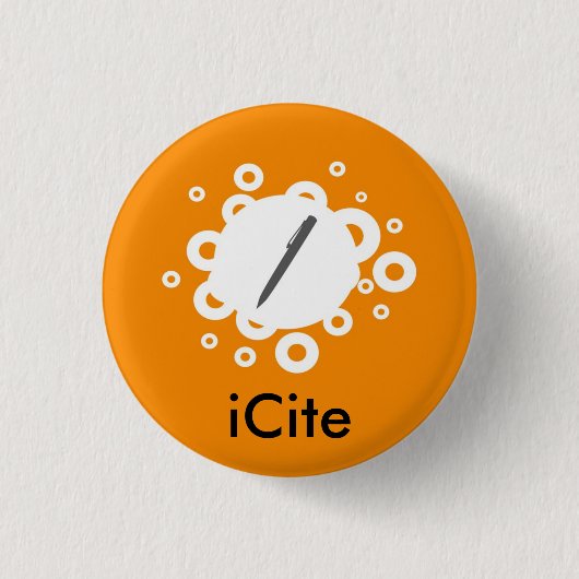 Badge Rond 2,50 Cm Petit bouton d'iCite orange de sifflement (Devant)