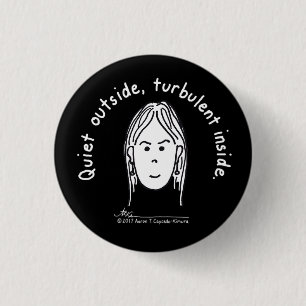 Badge Rond 2,50 Cm Petit bouton noir turbulent