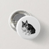 Badge Rond 2,50 Cm Petit Cercle, Grandes Oreilles (Devant & derrière)