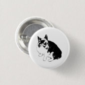 Badge Rond 2,50 Cm Petit Cercle, Grandes Oreilles (Devant & derrière)