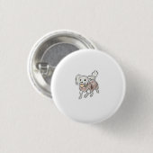 Badge Rond 2,50 Cm Petit chien blanc en pull marron cadeau (Devant & derrière)