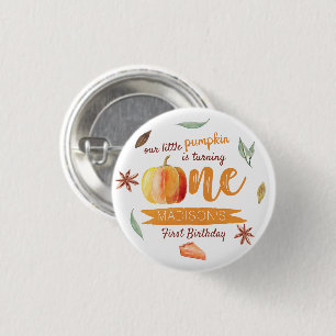 Badge Rond 2,50 Cm Petit Citrouille Automne 1er anniversaire Fête Fav