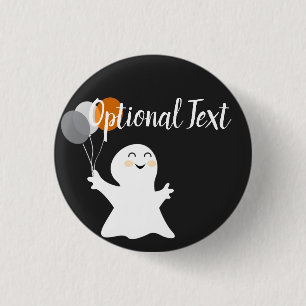 Badge Rond 2,50 Cm Petit fantôme d'Halloween avec ballons