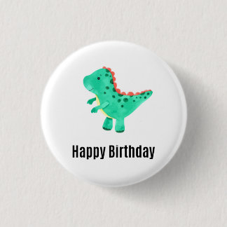 Badge Rond 2,50 Cm Petit insigne de dinosaure de joyeux anniversaire