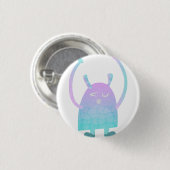 Badge Rond 2,50 Cm Petit Monstre Bleu (Devant & derrière)