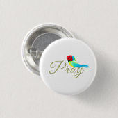 Badge Rond 2,50 Cm Petit oiseau de prière (Devant & derrière)