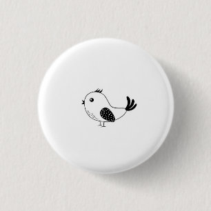 Badge Rond 2,50 Cm Petit oiseau individuel