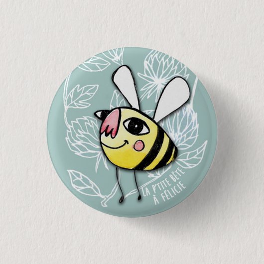 Badge Rond 2,50 Cm Petite Abeille - Little Bee Félicie (Devant)