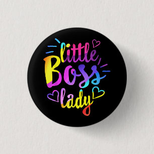 Badge Rond 2,50 Cm Petite fille de la patronne mini bos