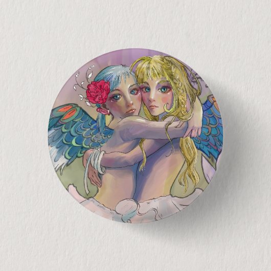 Badge Rond 2,50 Cm Petite goupille d'anges (Devant)