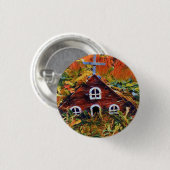 Badge Rond 2,50 Cm Petite maison de fée rouge (Devant & derrière)