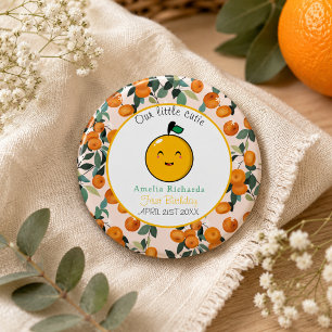 Badge Rond 2,50 Cm Petite Orange Mignonne Citronnée 1er Anniversaire