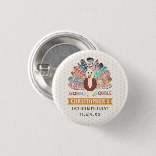 Badge Rond 2,50 Cm Petite Turquie Thanksgiving N'importe quel âge fêt