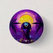 Badge Rond 2,50 Cm Pharaon Synthwave (Devant)