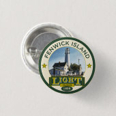 Badge Rond 2,50 Cm Phare d'île de Fenwick (Devant & derrière)