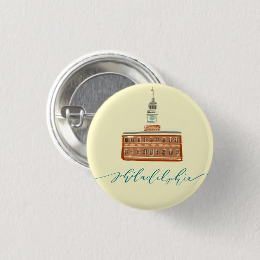 Badge Rond 2,50 Cm Philadelphie (Devant & derrière)