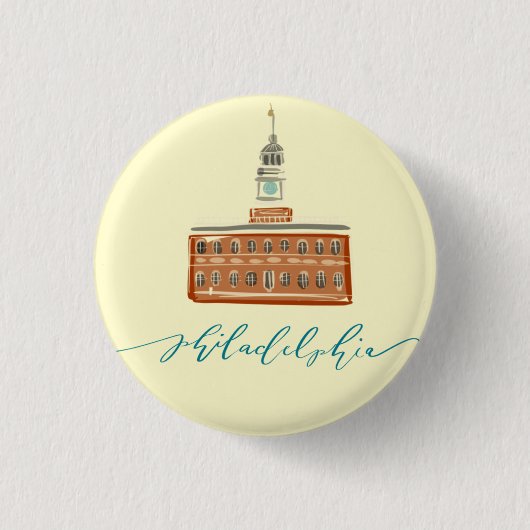 Badge Rond 2,50 Cm Philadelphie (Devant)