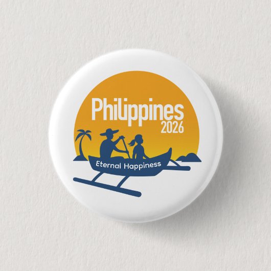 Badge Rond 2,50 Cm Philippines 2026 International Convention Pin (Devant)
