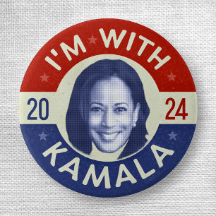 Badge Rond 2,50 Cm Photo 2020 de président Démocrate de Kamala Harris