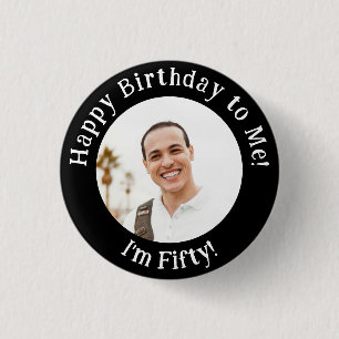 Badge Rond 2,50 Cm Photo d'anniversaire personnalisée, votre insigne 